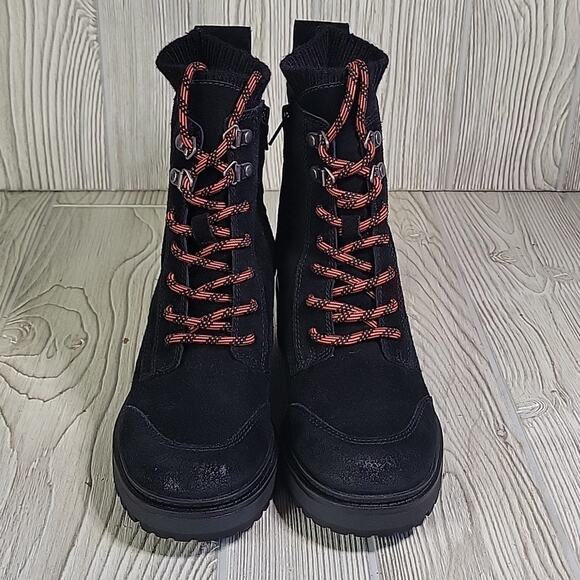 Zodiac Chance Black Leather Lace Up Side Zip Combat Ankle Boots Womens 5.5 NEW - Picture 3 of 13